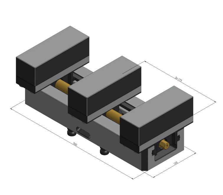 Lang Technik Profilo Center Base Jaw 125 + Spindle Length 364 mm 