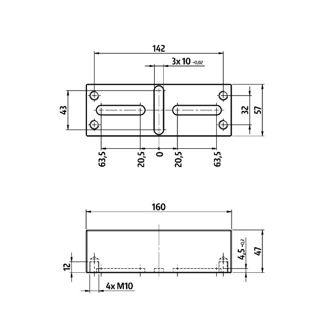Lang Technik Profilo 125 Top Jaws, Aluminium 