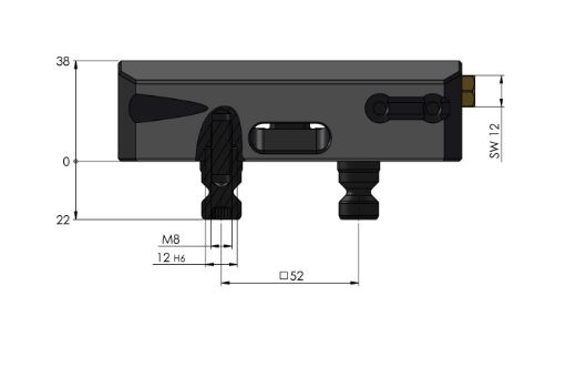 Lang Technik Centring Vice 77 Base, jaw width 46mm, length 130mm