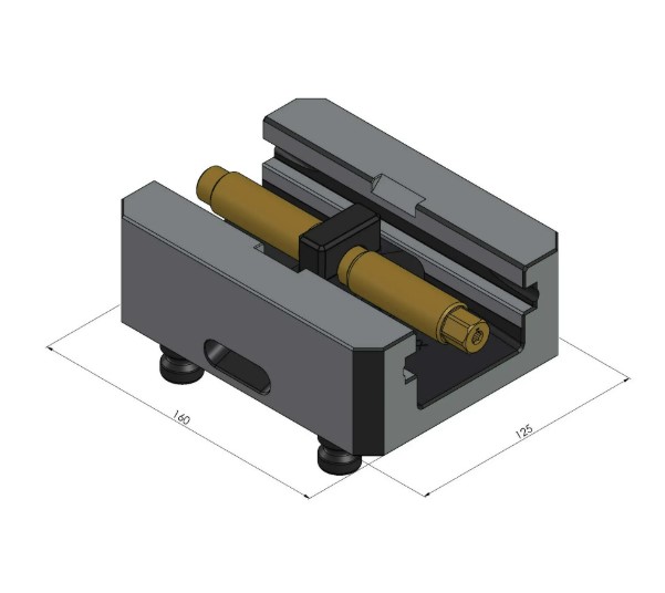 Lang Technik Centring Vice 125 Base, jaw width 77mm, length 160mm