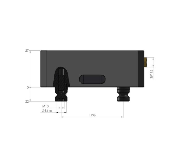 Lang Technik Centring Vice 125 Base, jaw width 77mm, length 160mm