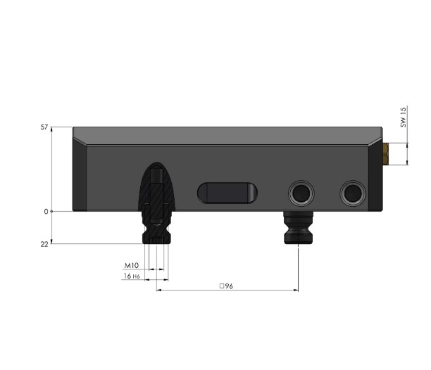 Lang Technik Centring Vice 125 Base, jaw width 77mm, length 210mm