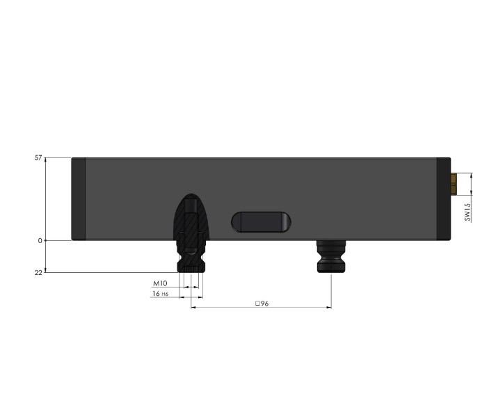 Lang Technik Centring Vice 125 Base, jaw width 125mm, length 260mm