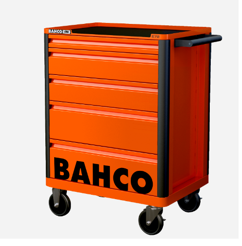 Bahco E72 takım arabası. 5 Çekmeceli takım arabası, koruyucu özel çekmece tamponlu