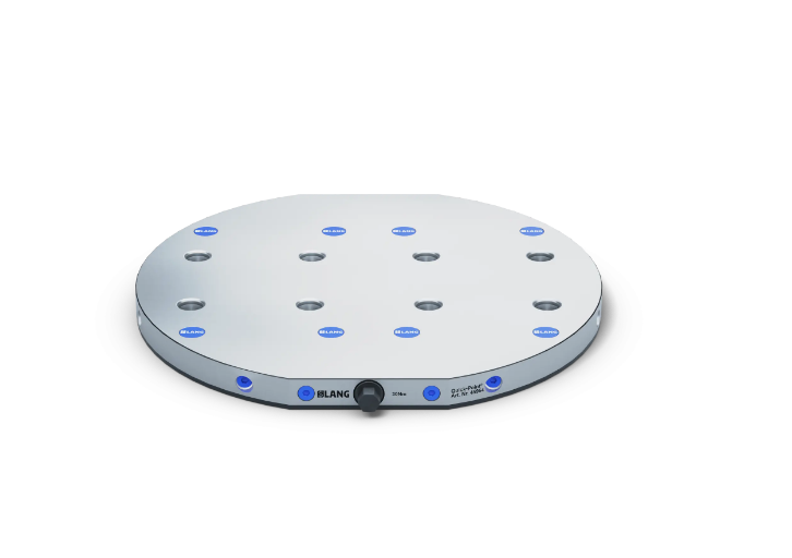 Lang Technik Quick•Point® 96, 2-fold Grid Plate, round, Ø 384×27 mm, w/ mounting bores for 100 mm t-slot distance 