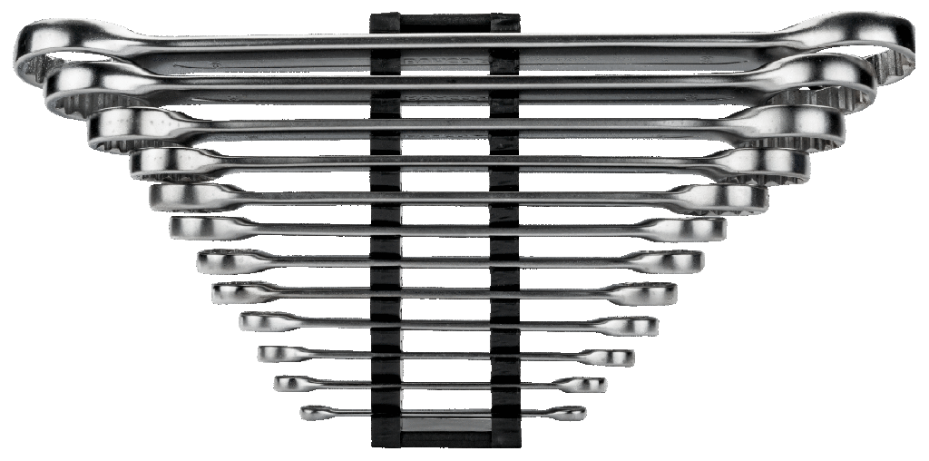 Bahco Çift ağız, düz yıldız anahtar seti, metrik