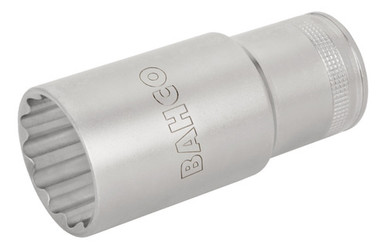 Bahco Uzun lokma, 1/2” kare şaft. Çift altıgen profil, metrik ölçü