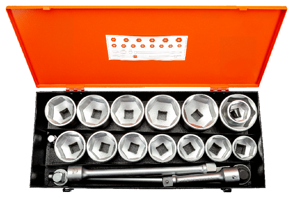 Bahco 1'' Lokma takımı. Metal kutu