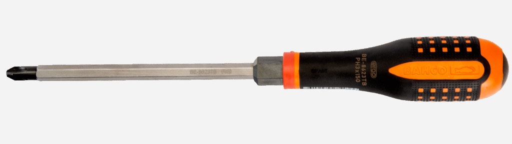 Bahco ERGO™  bütün uçlu. Phillips başlı vidalar için, altıgen şaft