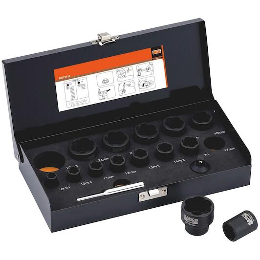 Bahco Bozuk civata ve somun sökme takımı 16 parça