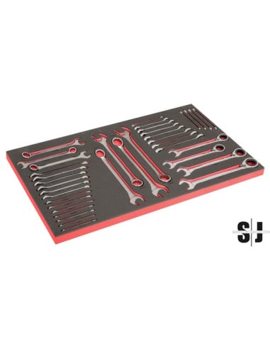 40 inç Araba Köpük İç Tasarımlı Kombinasyon Anahtarları ve Cırcırlama Anahtarları Setleri - 36 Parça