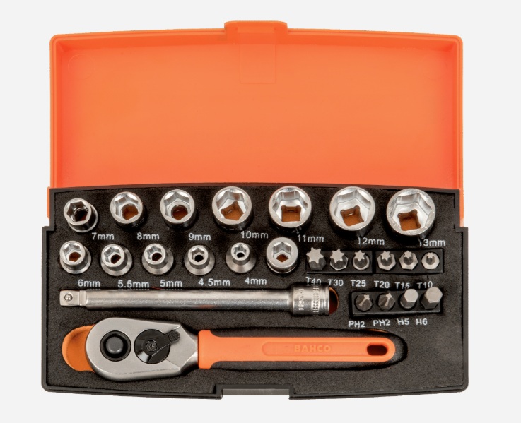 Bahco Lokma takımı 1/4''. 25 parça