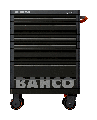 [1477K9BLACK] Bahco Yüksek kalite E77 takım arabası. 9 Çekmeceli takım arabası, koruyucu özel çekmece tamponlu