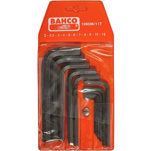 [1995M/11T] Bahco Siyah kaplama allen anahtar seti,metrik. 11 parça