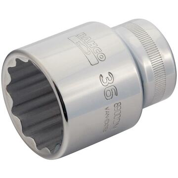 [9500DZ-2.3/16] Bahco Standart Uzunlukta Kare Uçlu  Lokma, 1". 2-3/16", 12 nokta Dinamik Döndürme Profili.