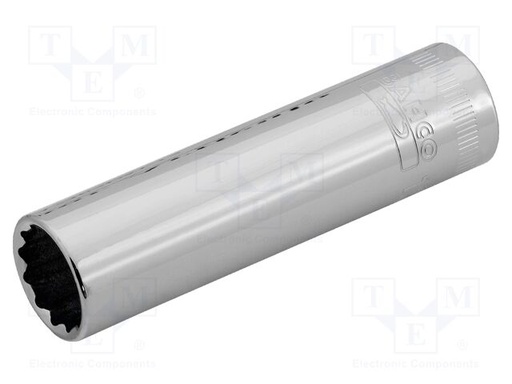 [A7402DM-11] Bahco Lokma uzun seri, metrik 3/8” kare şaft. Çift altıgen, metrik ölçülerde