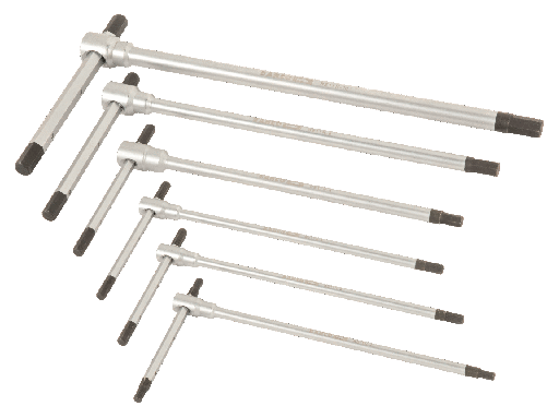 [BE1TH-S6] Bahco 2,5-3-4-5-6 - 8 mm Allen - Altıgen başlı vidalar için 6'lı T-Kol seti