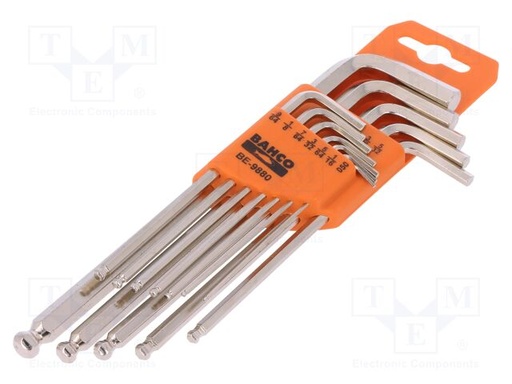 [BE-9880] Bahco Altıgen top başlı vida başları için, 12 parça