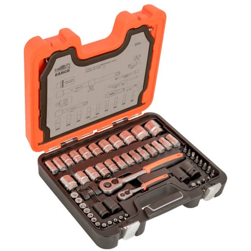 [S800] Bahco 1/2+1/4'' lokma seti,77 parça